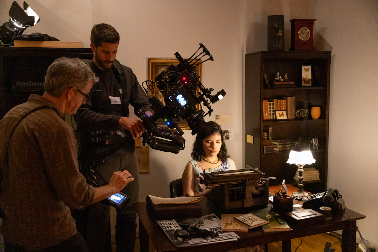 Operating Steadicam on set